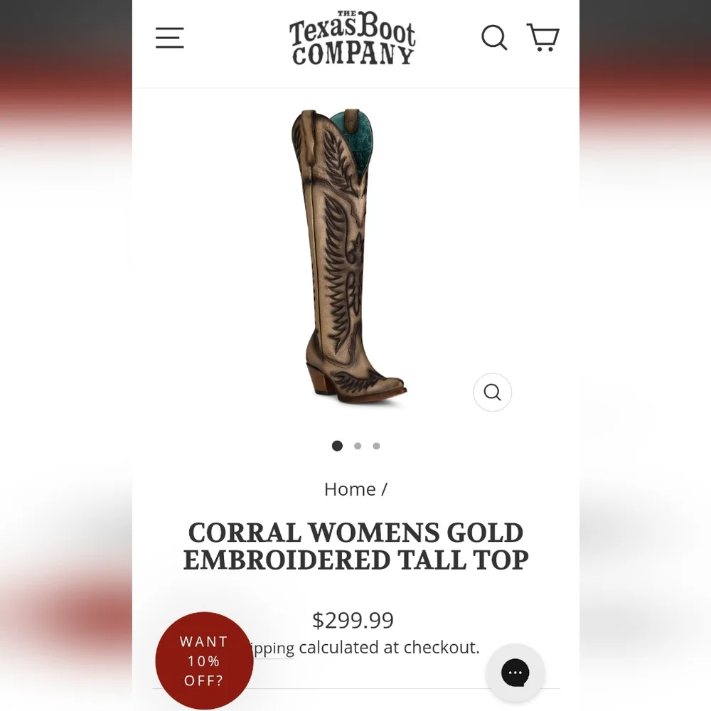 Corral Black and Gold Tall Top Boots - Picture 3 of 3